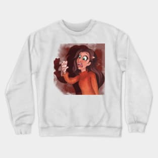 Spooked Frightened Skeleton Girl Crewneck Sweatshirt